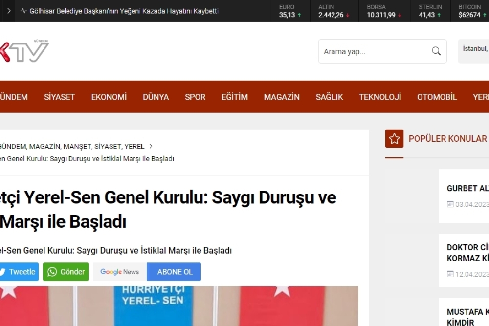 Olağanüstü Genel Kurulumuz Ulusal Basında Geniş Yer Buldu. 