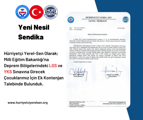 LGS ve YKS İçin Ek Kontenjan Talebi