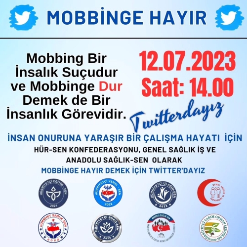 Mobinge Hayır Sosyal Medya Etkinliği